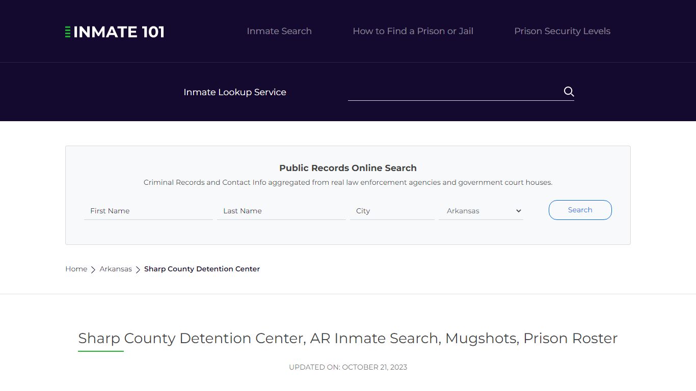 Sharp County Detention Center, AR Inmate Search, Mugshots, Prison ...